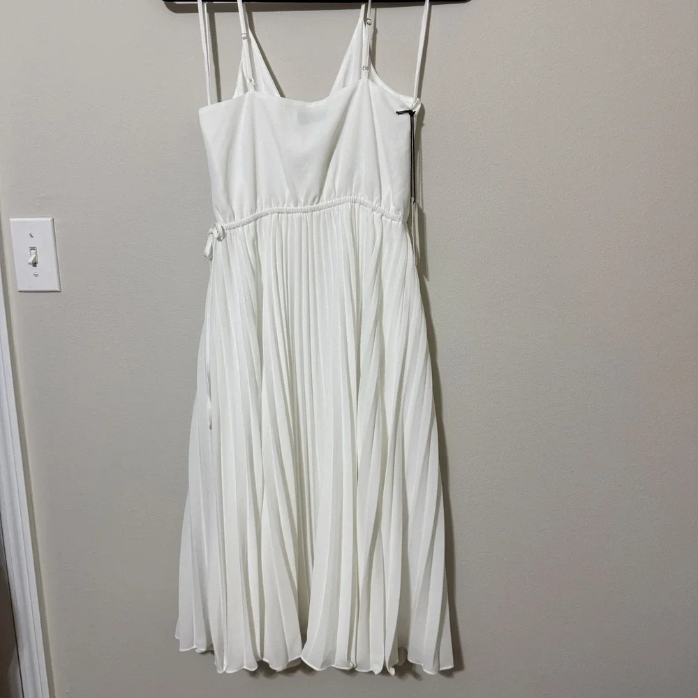 Ali & Jay Lily Pond White Pleated Midi Dress S ethereal‎ balletcore fairy bride*